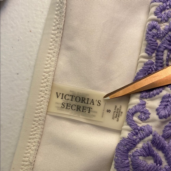 Victoria’s Secret White Bikini with Red and Purple Embroidery - Picture 3 of 15